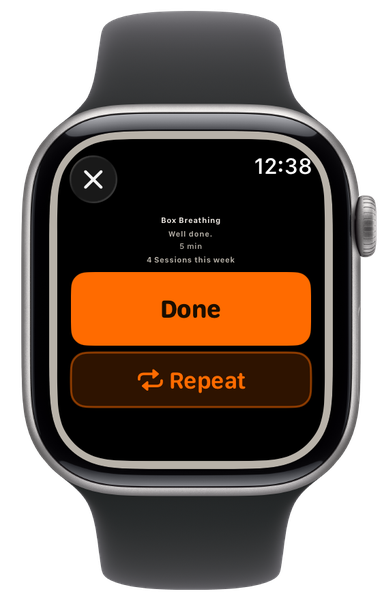 End of a timer on Apple Watch: done or repeat